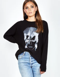 Cheap Ladona Glitter Bowie Cashmere Sweater W/Thumbholes Women Sweaters & Knits