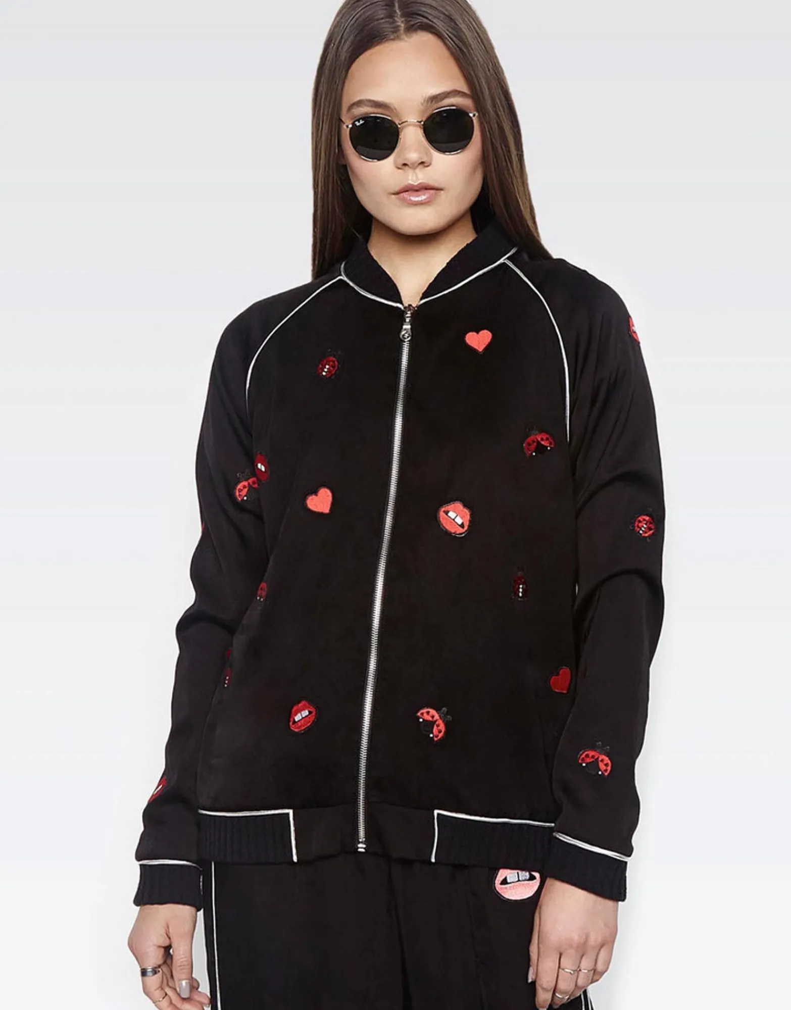 Online Paris Ladybug Love Kiss L/S Bomber Jacket W/Piping Women Jackets