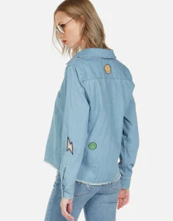 Store Sloane Love You Forevers L/S Button Up Denim Shirt Women Long Sleeve