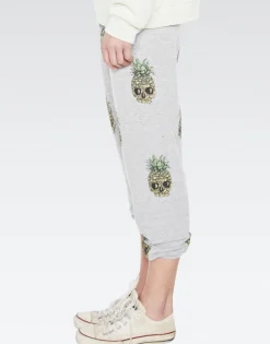 Sale Women'S Alana Mini Color Pineapple Skulls Crop Sweat Pant Women Crop Sweatpants