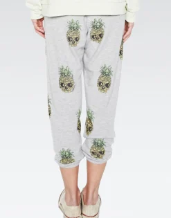 Sale Women'S Alana Mini Color Pineapple Skulls Crop Sweat Pant Women Crop Sweatpants