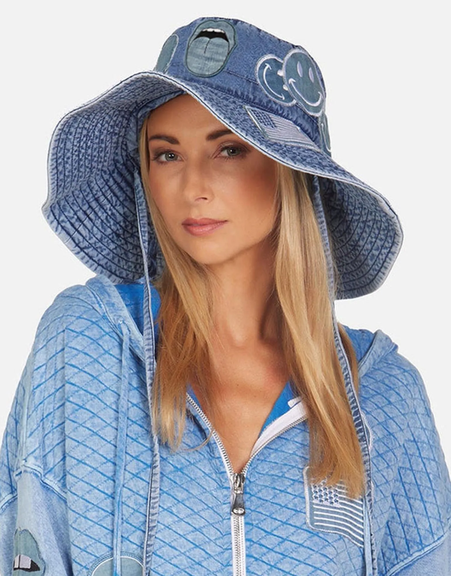 Cheap Women'S Blue Adina X All Over Denim Hats