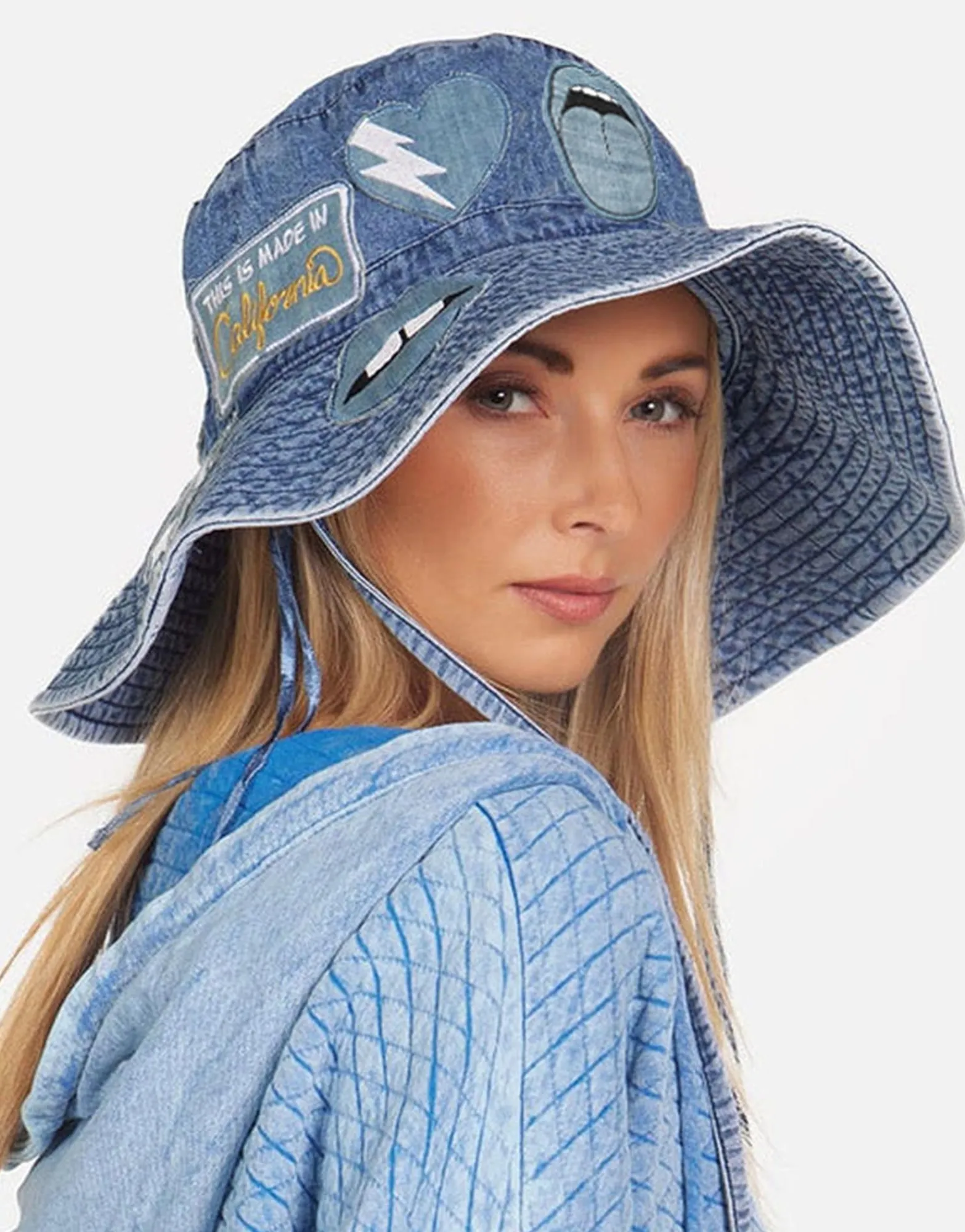 Cheap Women'S Blue Adina X All Over Denim Hats
