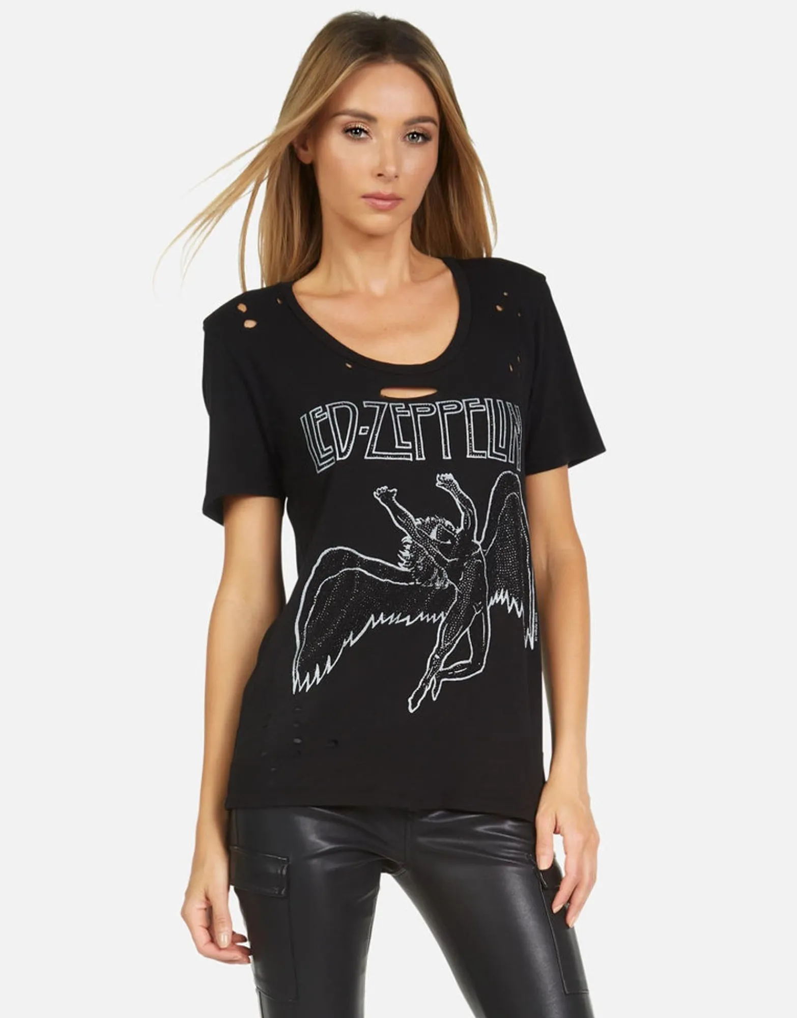 Clearance Led Zeppelin Outline Vintage Concert Tee | Myra By Women Short Sleeve
