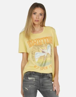 Cheap Led Zeppelin Tour 1975 Vintage Tee | Wolf By Women Short Sleeve