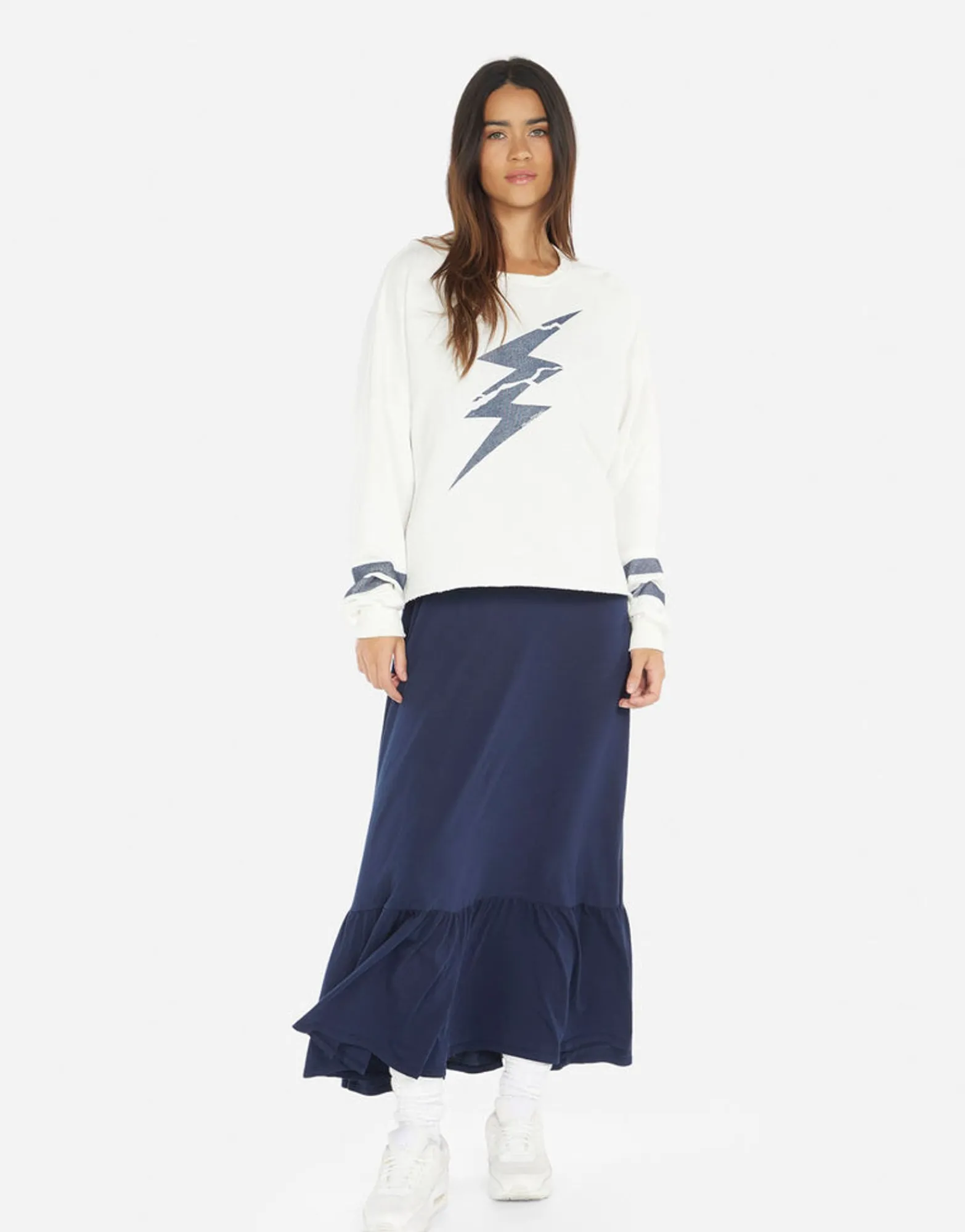 Hot Lee Cracked Lightning Bolt Women Long Sleeve