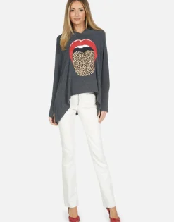 Flash Sale Leopard Tongue Pullover Hoodie | Wilma By Women Hoodies