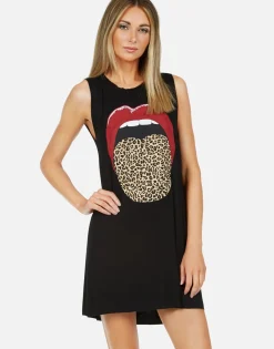 Online Leopard Tongue Sleeveless Dress | Deanna By Women Dresses