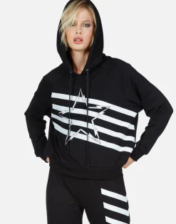 Cheap Lightning Bolt Star Pullover Hoodie W/ Side Zippers | Corbin Women Hoodies