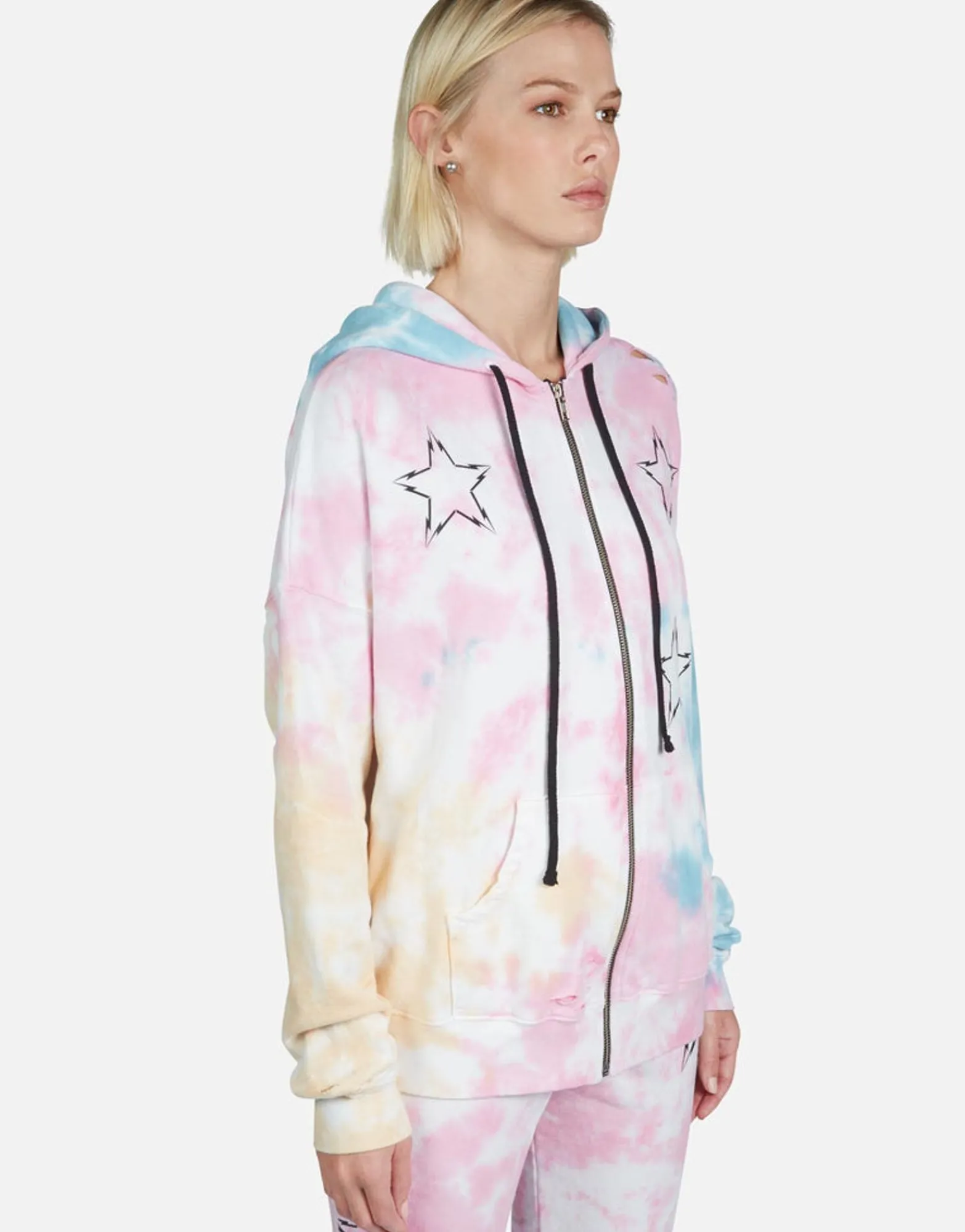 Flash Sale Lightning Bolt Star Zip Up Hoodie | Koa By Women Hoodies