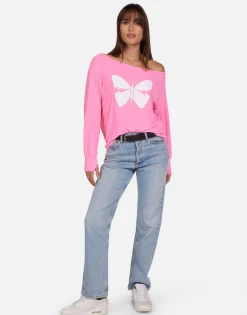 Best Lightning Butterfly Women'S Pullover Top | Krista X By Women Long Sleeve
