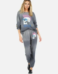 Fashion Lightning Skull Sweatpant | Brynn By Women Long Sweatpants