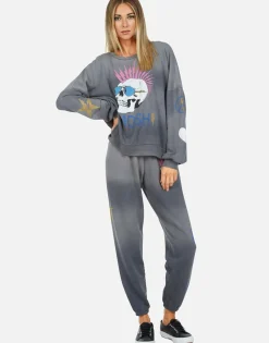 Fashion Lightning Skull Sweatpant | Brynn By Women Long Sweatpants