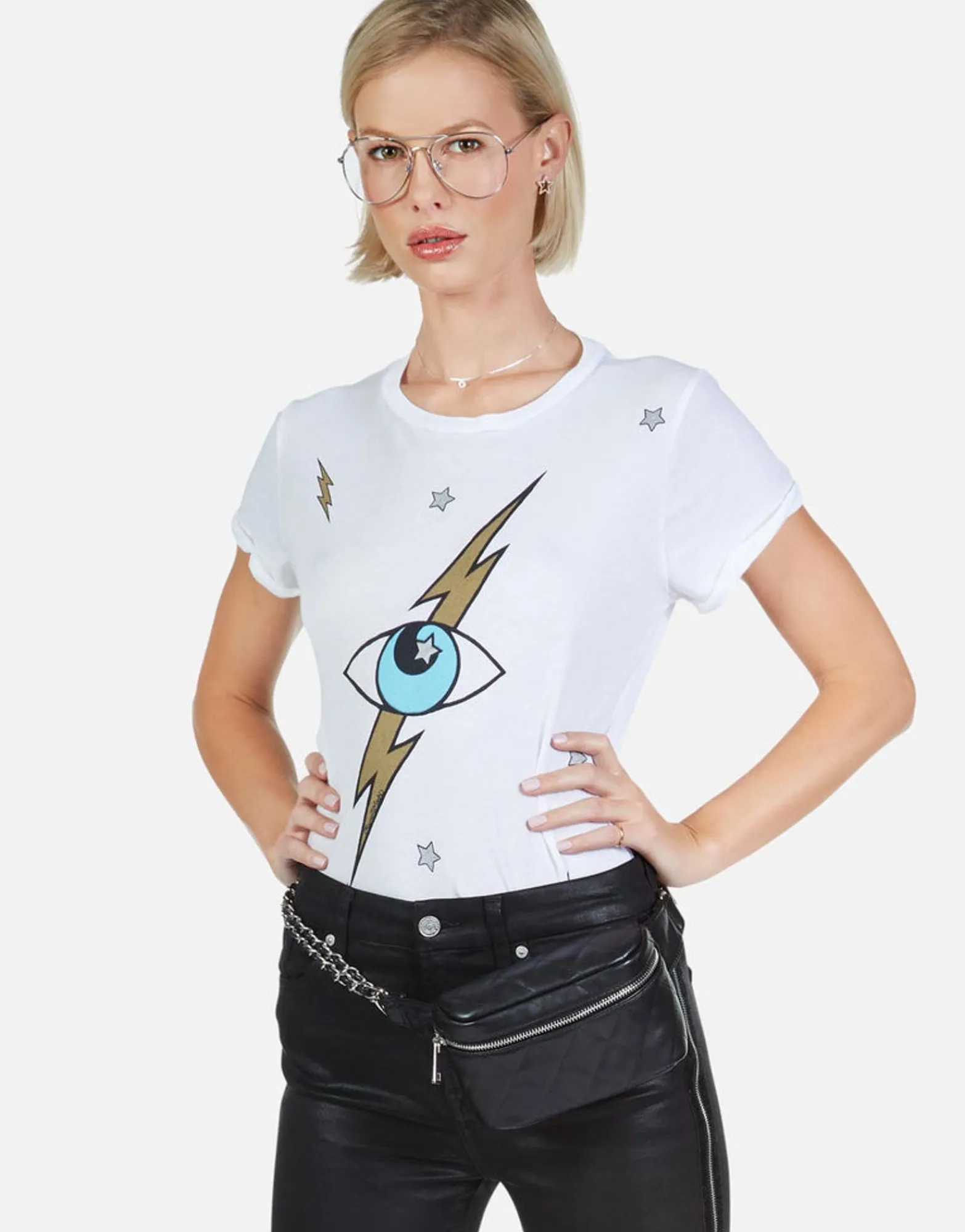 Shop Lightning Storm Eye S/S Tee W/ Back Cut-Out | Moxie By Women Short Sleeve