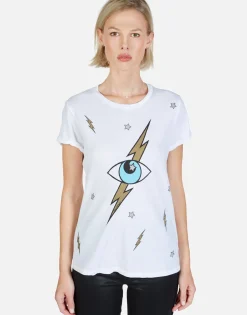 Shop Lightning Storm Eye S/S Tee W/ Back Cut-Out | Moxie By Women Short Sleeve