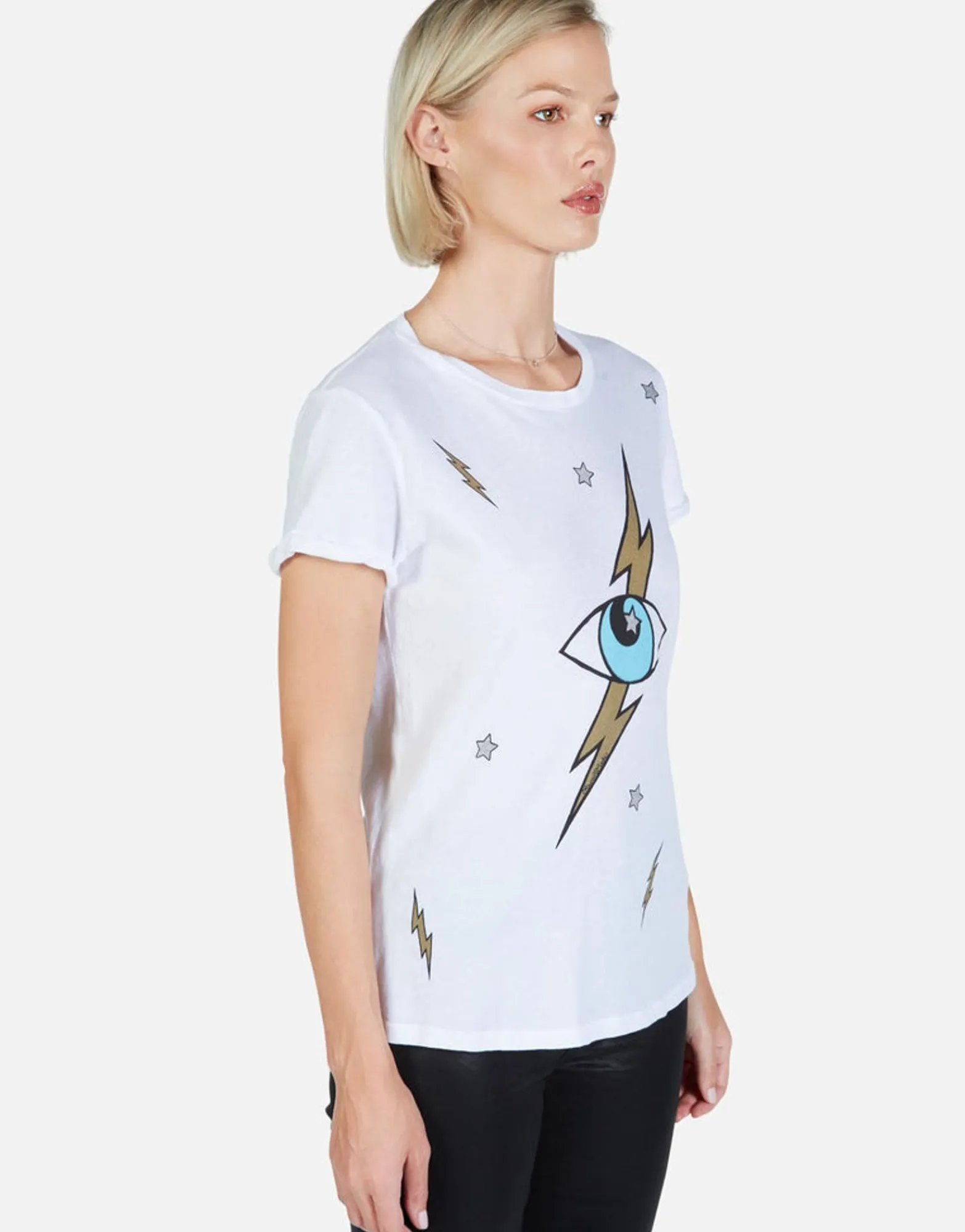 Shop Lightning Storm Eye S/S Tee W/ Back Cut-Out | Moxie By Women Short Sleeve