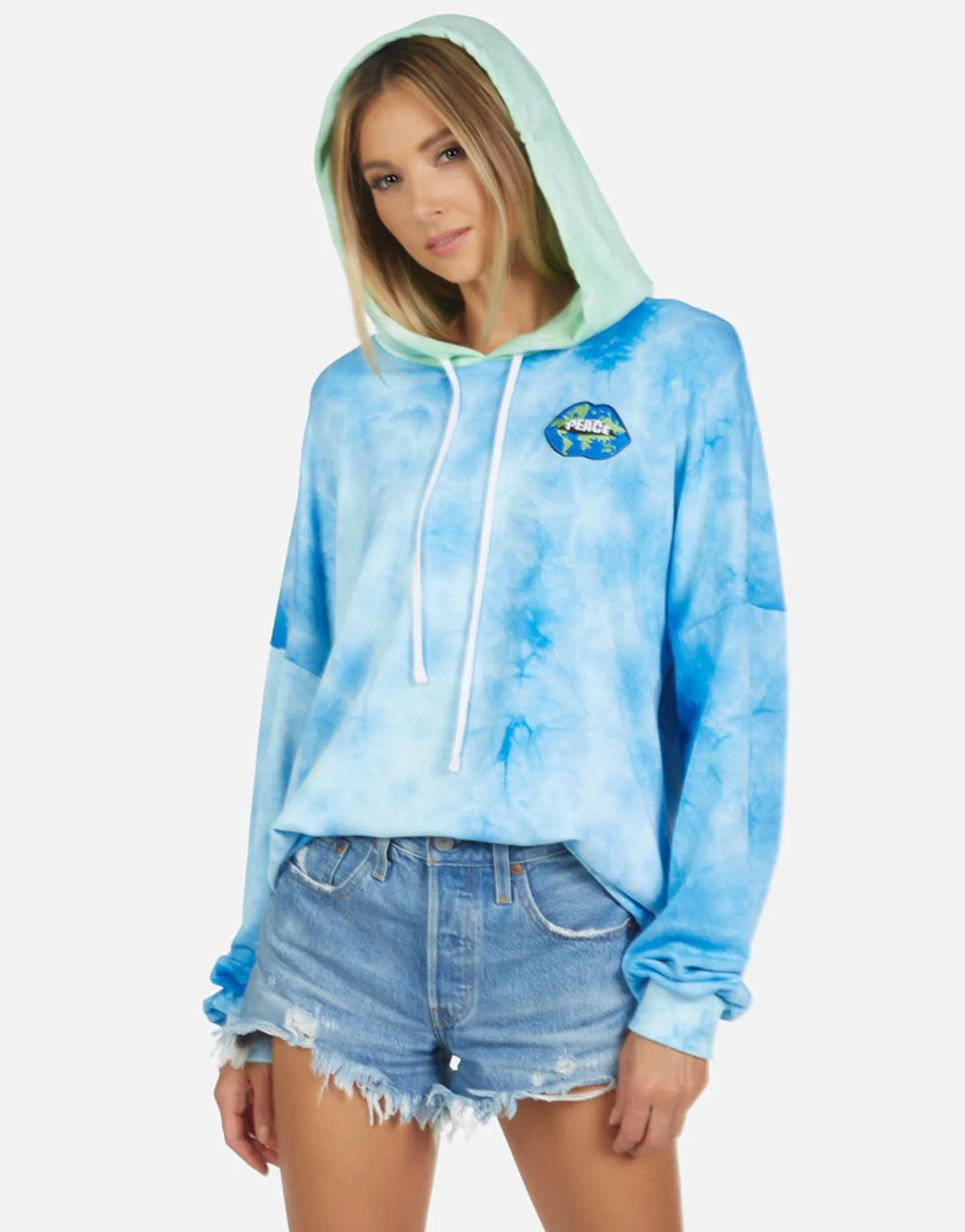 Shop Lila World Peace Lips Women Hoodies