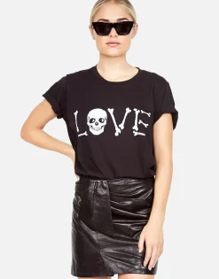 New Love Bones Classic Tee W/ Holes In | Wof By Women Short Sleeve