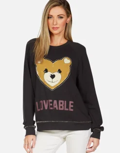 Online Loveable Heart Teddy L/S Raglan Pullover | Everly By Women Long Sleeve