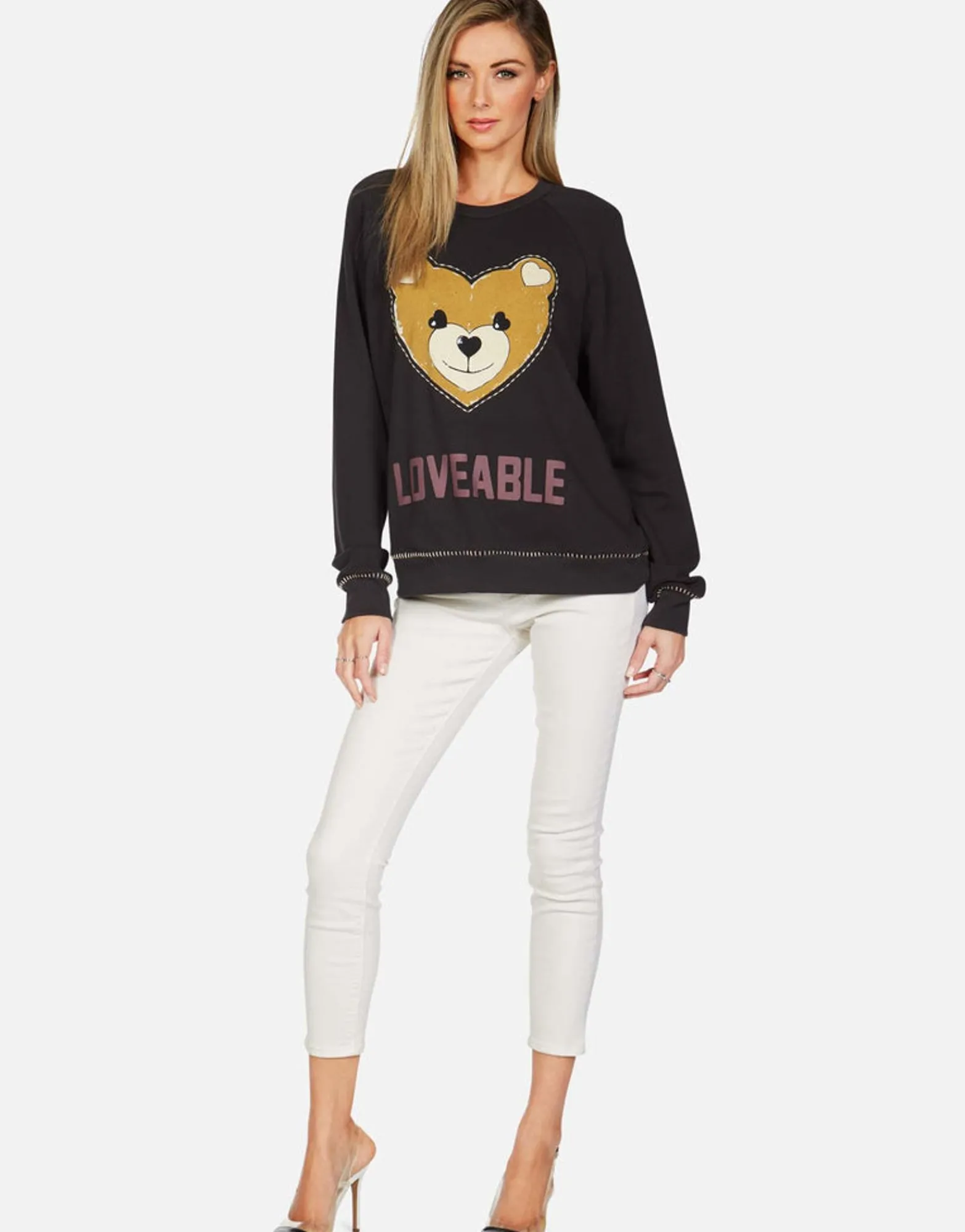Online Loveable Heart Teddy L/S Raglan Pullover | Everly By Women Long Sleeve