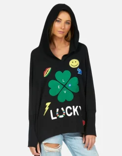 New Lucky Clover Oversized Pullover W/ Hood | Wilma By Women Hoodies