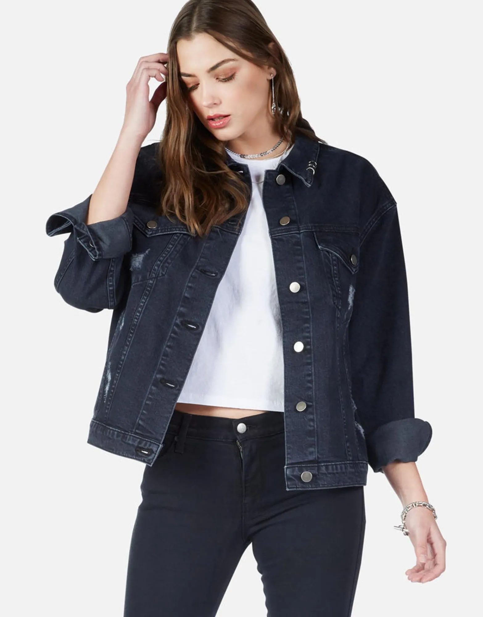 Cheap Lucky In Love Denim Boyfriend Jacket | Spencer By Women Jackets