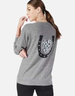 Hot Lucky In Love Oversized Drop Shoulder Pullover W/ Holes | Flora Women Long Sleeve