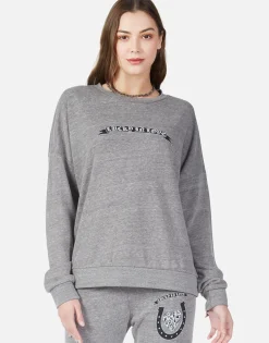 Hot Lucky In Love Oversized Drop Shoulder Pullover W/ Holes | Flora Women Long Sleeve