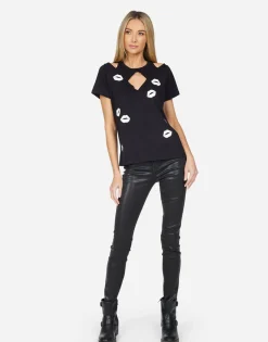 Online Magda Scattered Lips Women Short Sleeve