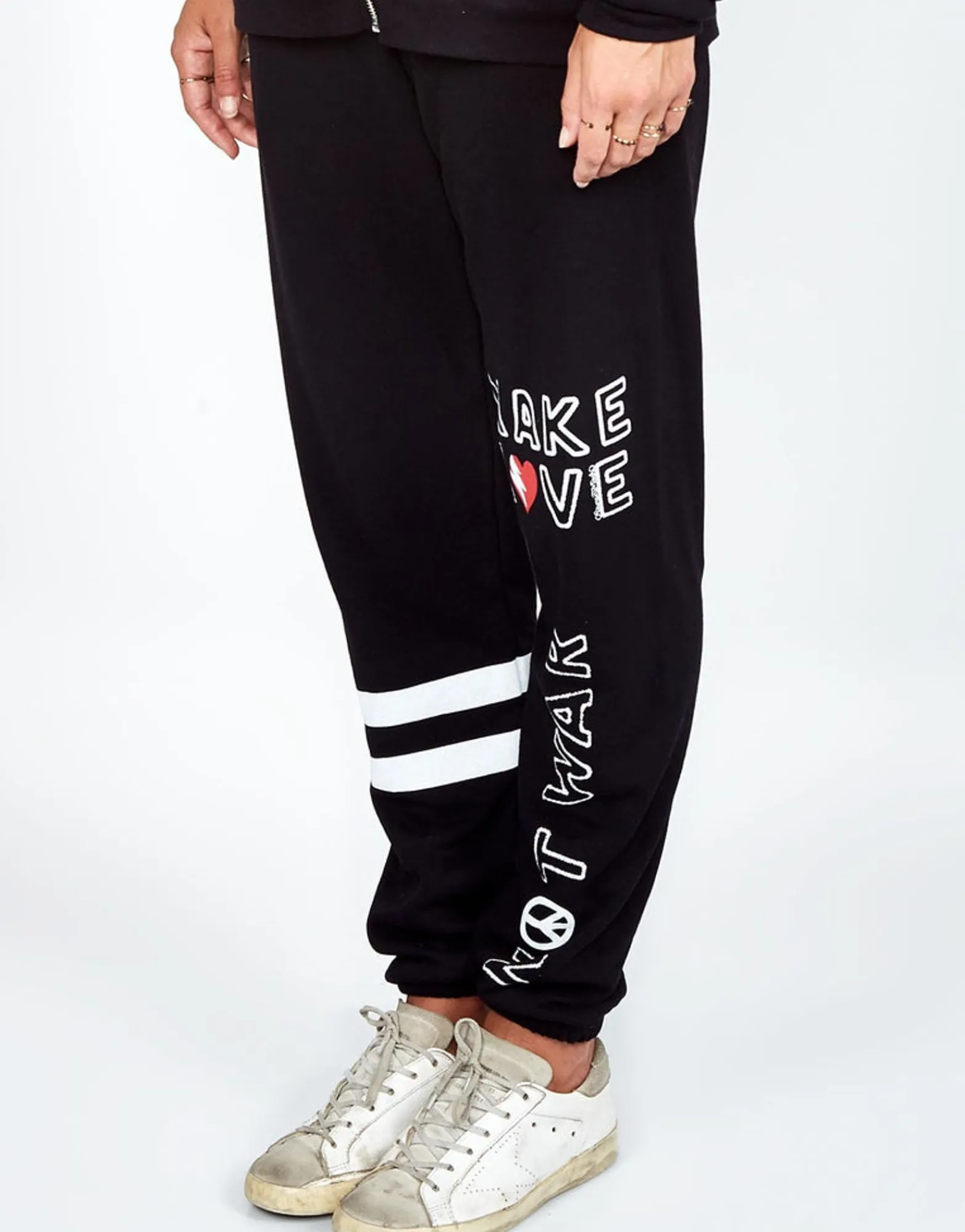 Hot Make Love Not War Sweatpant | Gia By Women Long Sweatpants