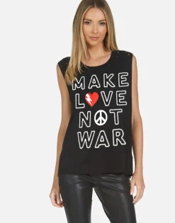 Best Make Love Not War Tank Top W/ Holes | Kel X By Women Tanks