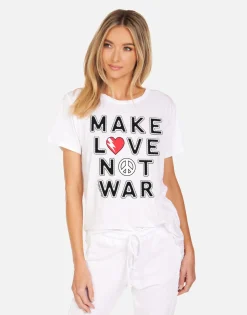 Cheap Make Love Not War Vintage Boyfriend Tee | Wolf X By Women Short Sleeve