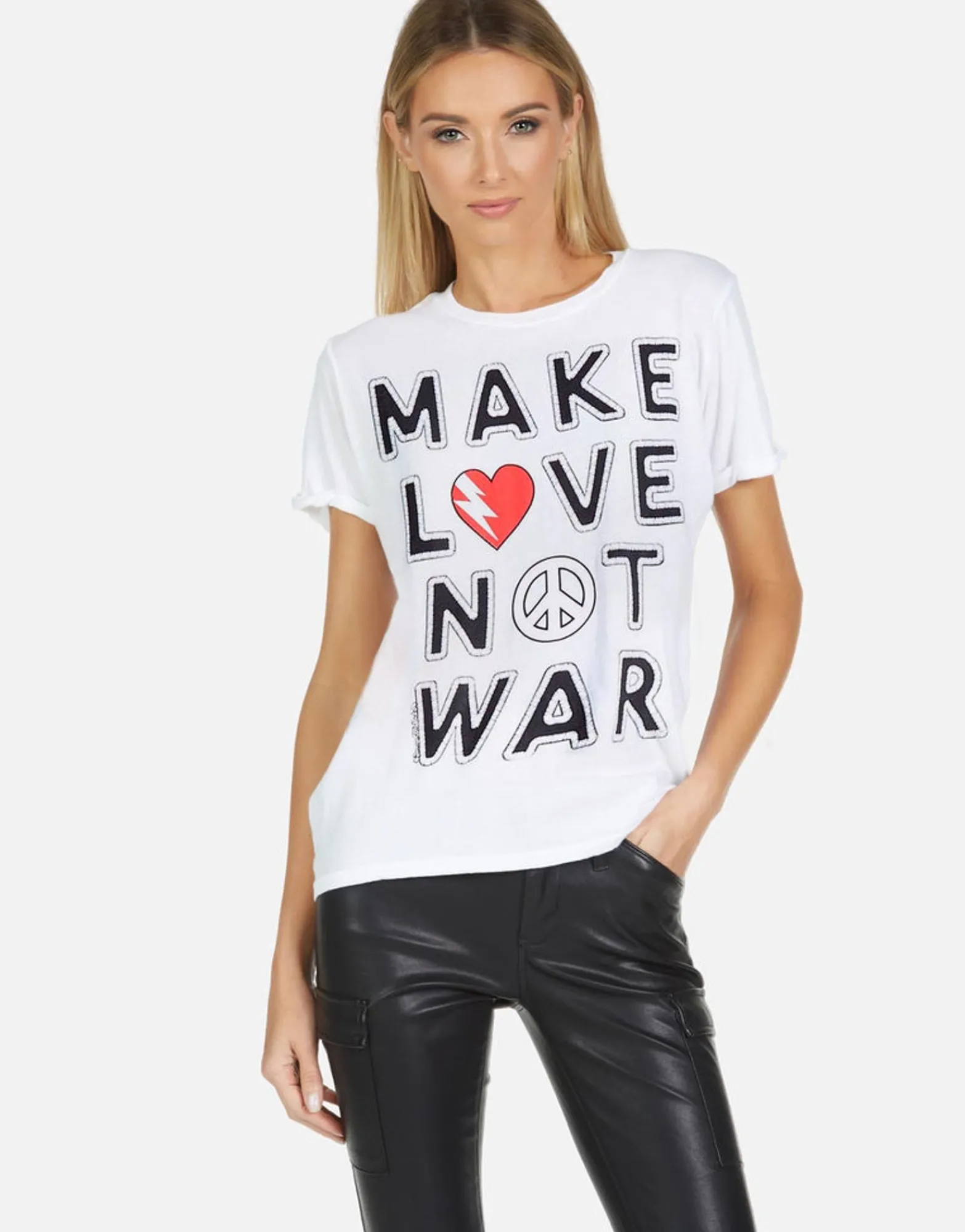 Sale Make Love Not War Vintage S/S Tee | Edda X By Women Short Sleeve