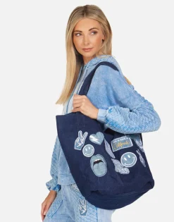 Sale Maya X All Over Denim Tote Bag Made In Los Angeles Usa Exclusive Bags