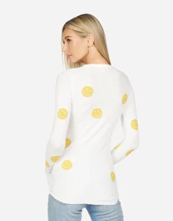 Flash Sale Mckinley All Over Yellow Smiley Women Long Sleeve