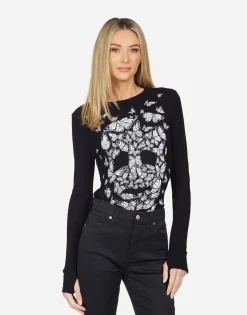 Discount Mckinley Butterfly Skull Burst Women Long Sleeve