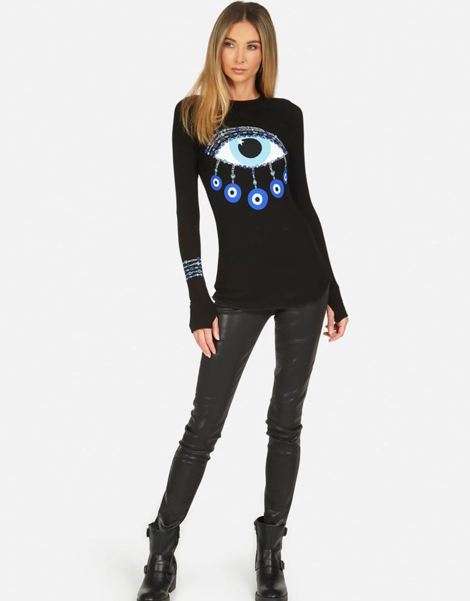 Fashion Mckinley Chain Evil Eye Women Long Sleeve