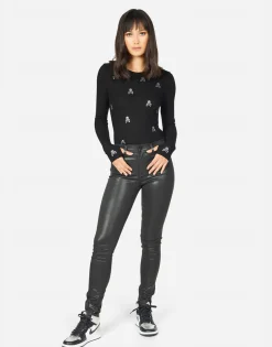 Online Mckinley Mini Crystal Cross Bone Skulls Women Long Sleeve