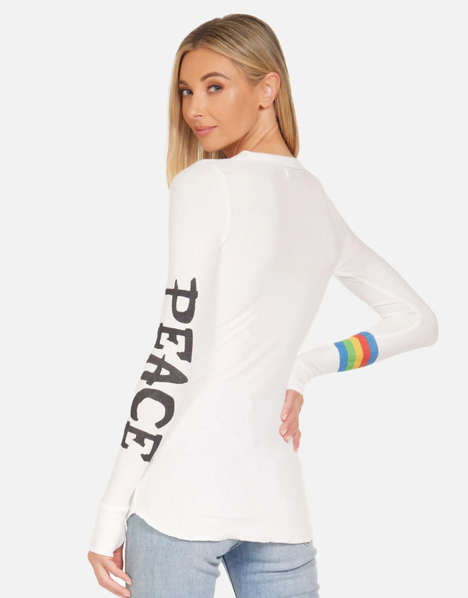 New Mckinley Rainbow Peace Skull Women Long Sleeve