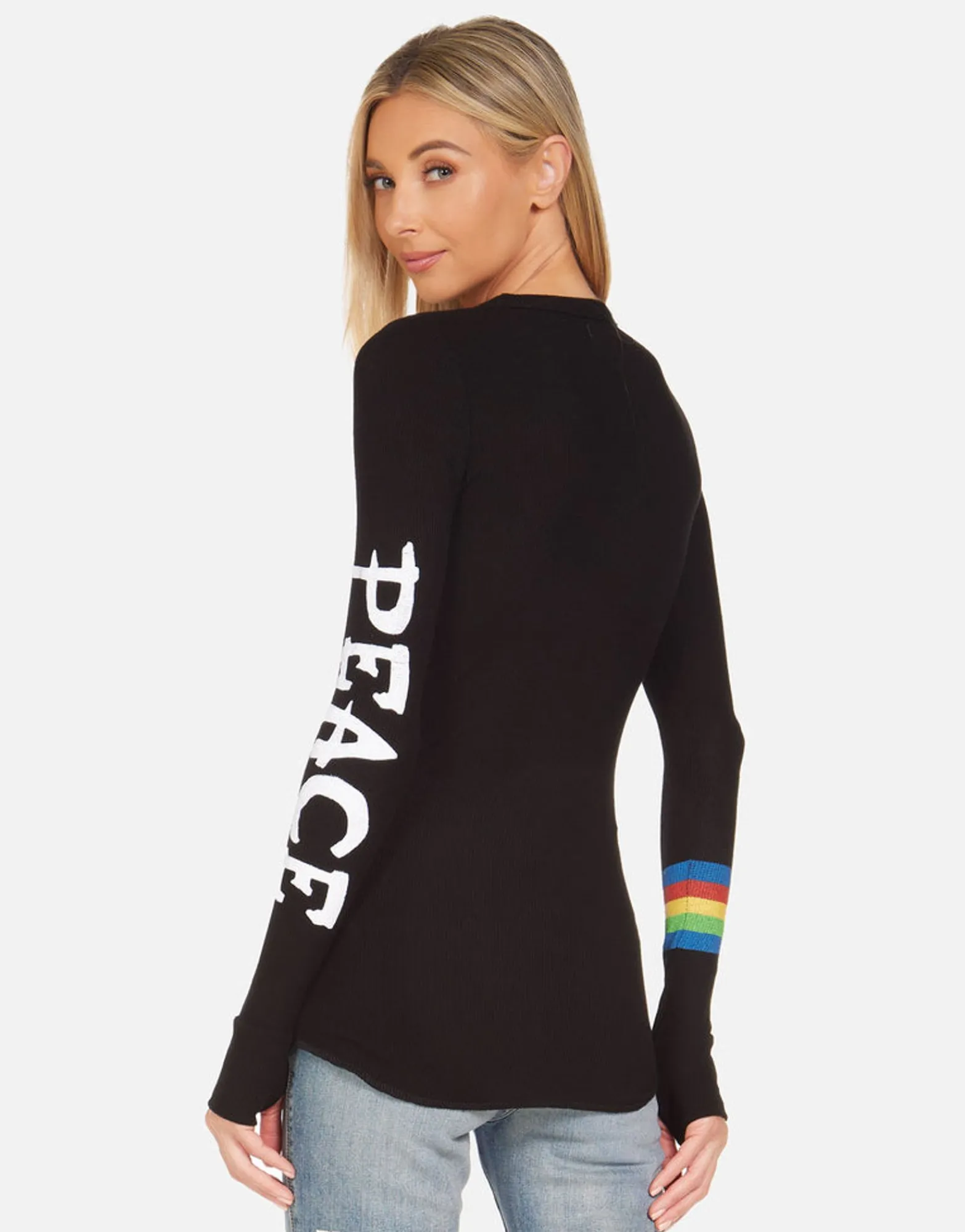 Cheap Mckinley Rainbow Peace Skull Women Long Sleeve