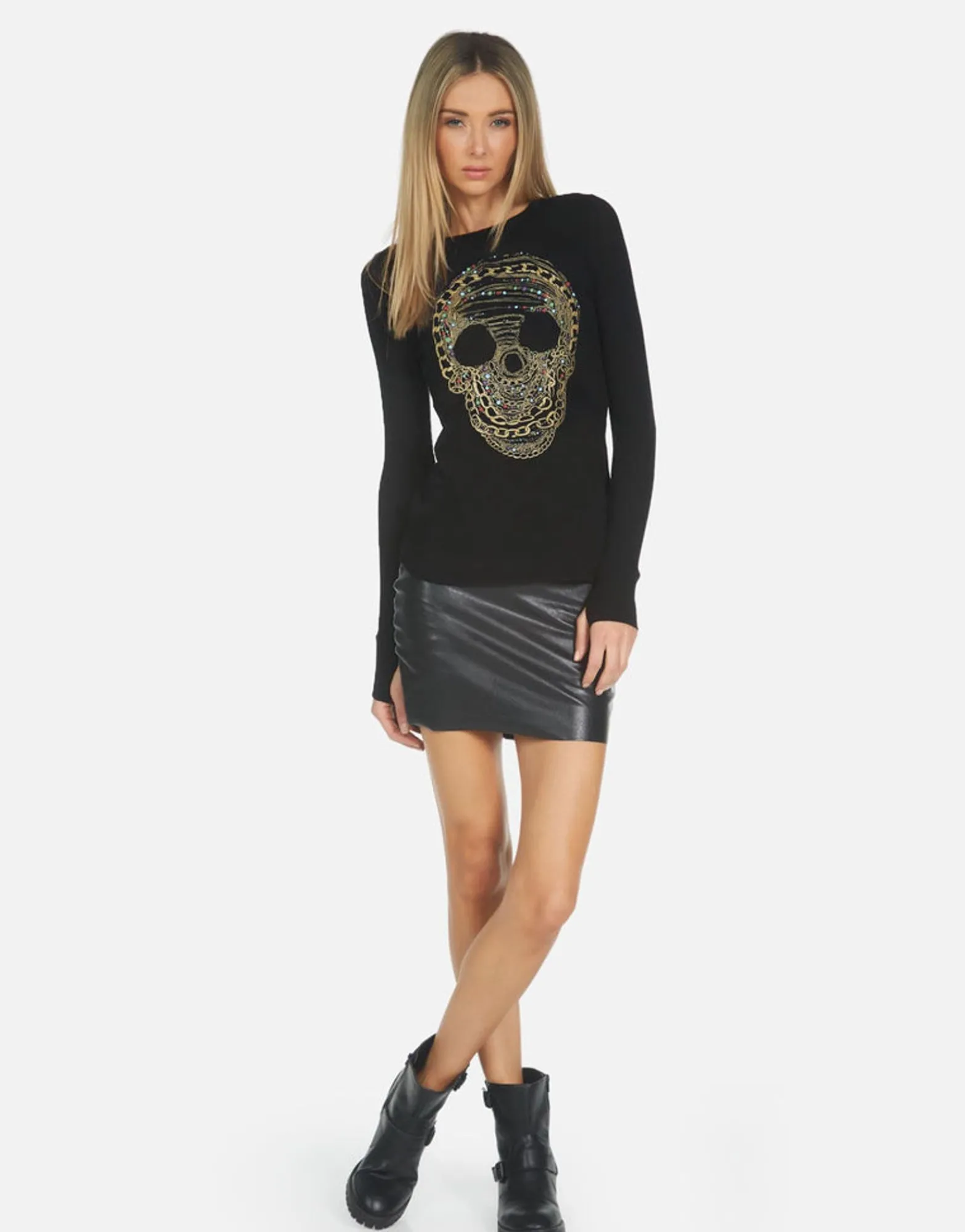 Shop Mckinley X Beaded Chain Skull Women Long Sleeve