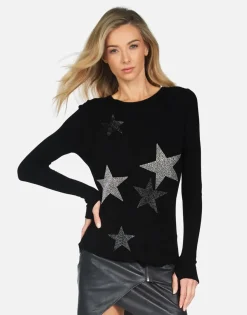 Fashion Mckinley X Crystal Multi Stars Women Long Sleeve