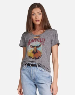 Sale Moshi Eagle Head Distressed Tee In | Myra By Women Short Sleeve