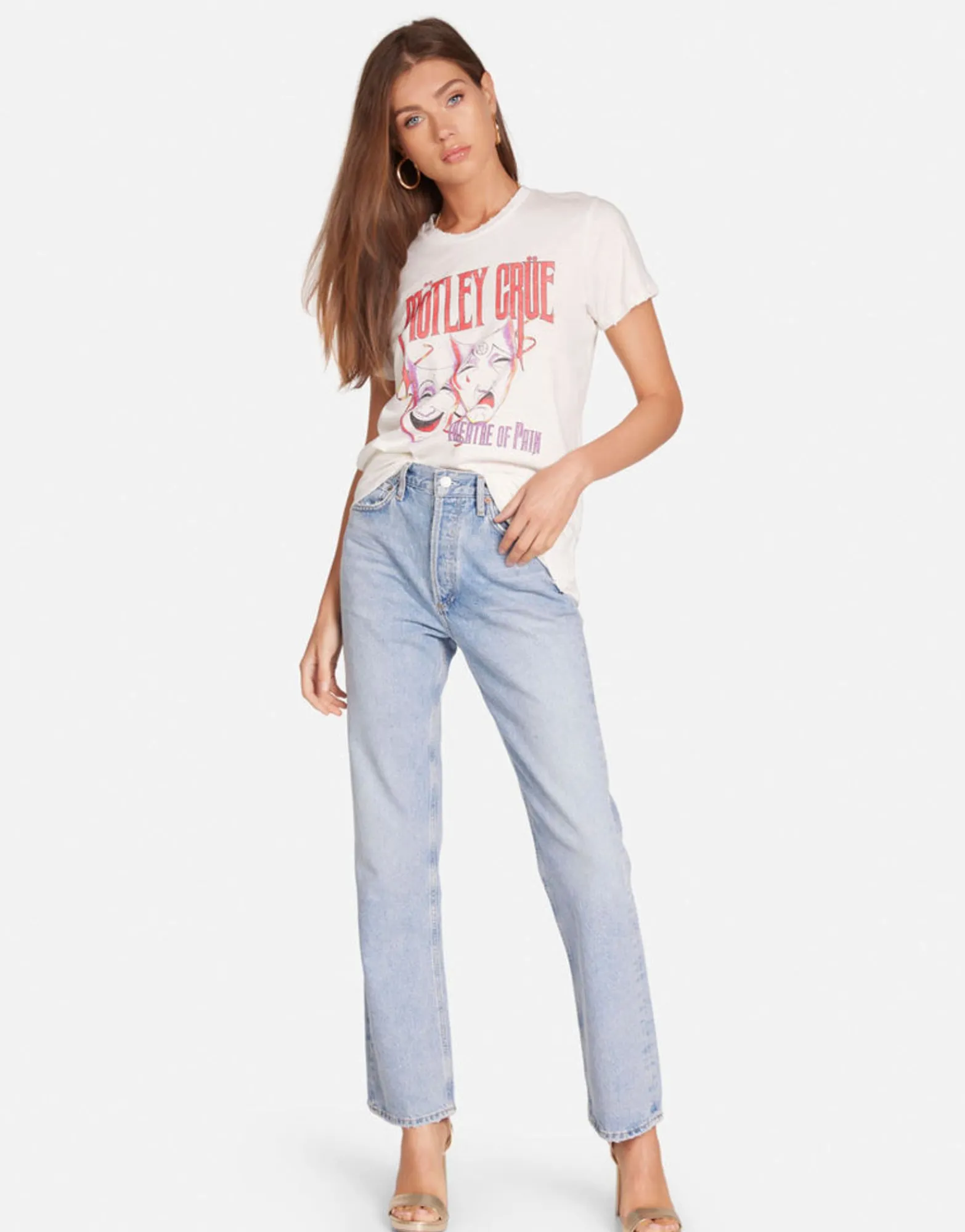 Outlet Motley Crue Theater Boyfriend Tee In | Wolf By Women Short Sleeve