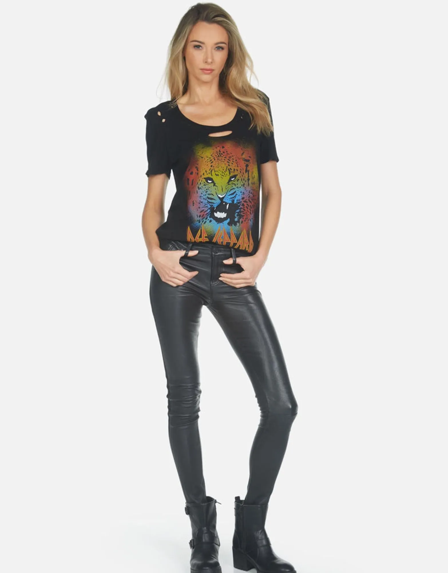 Best Myra Def Leppard Leopard Women Short Sleeve