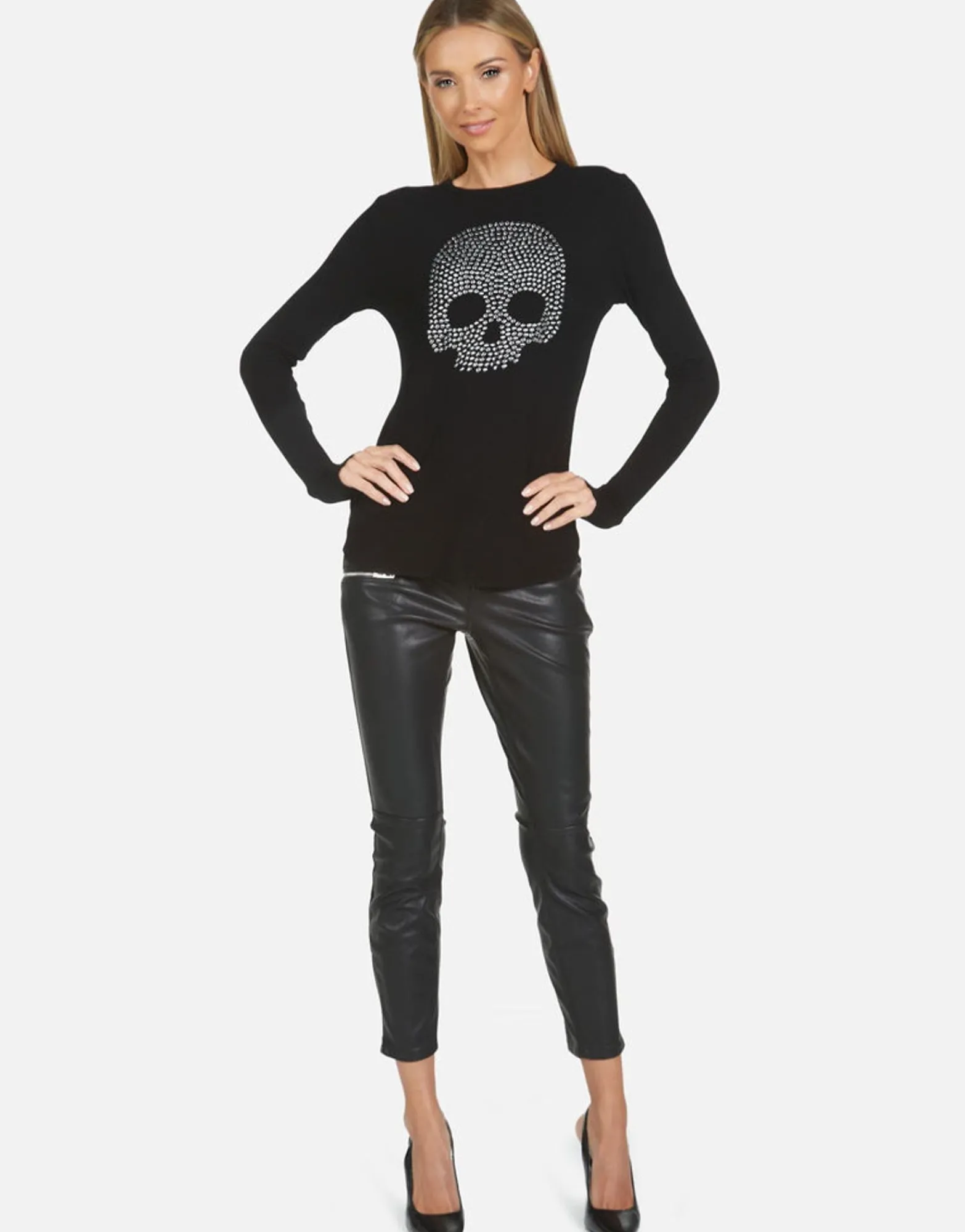 Cheap Nailhead Skull L/S Fitted Thermal | Mckinley Women Long Sleeve