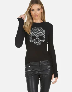 Cheap Nailhead Skull L/S Fitted Thermal | Mckinley Women Long Sleeve
