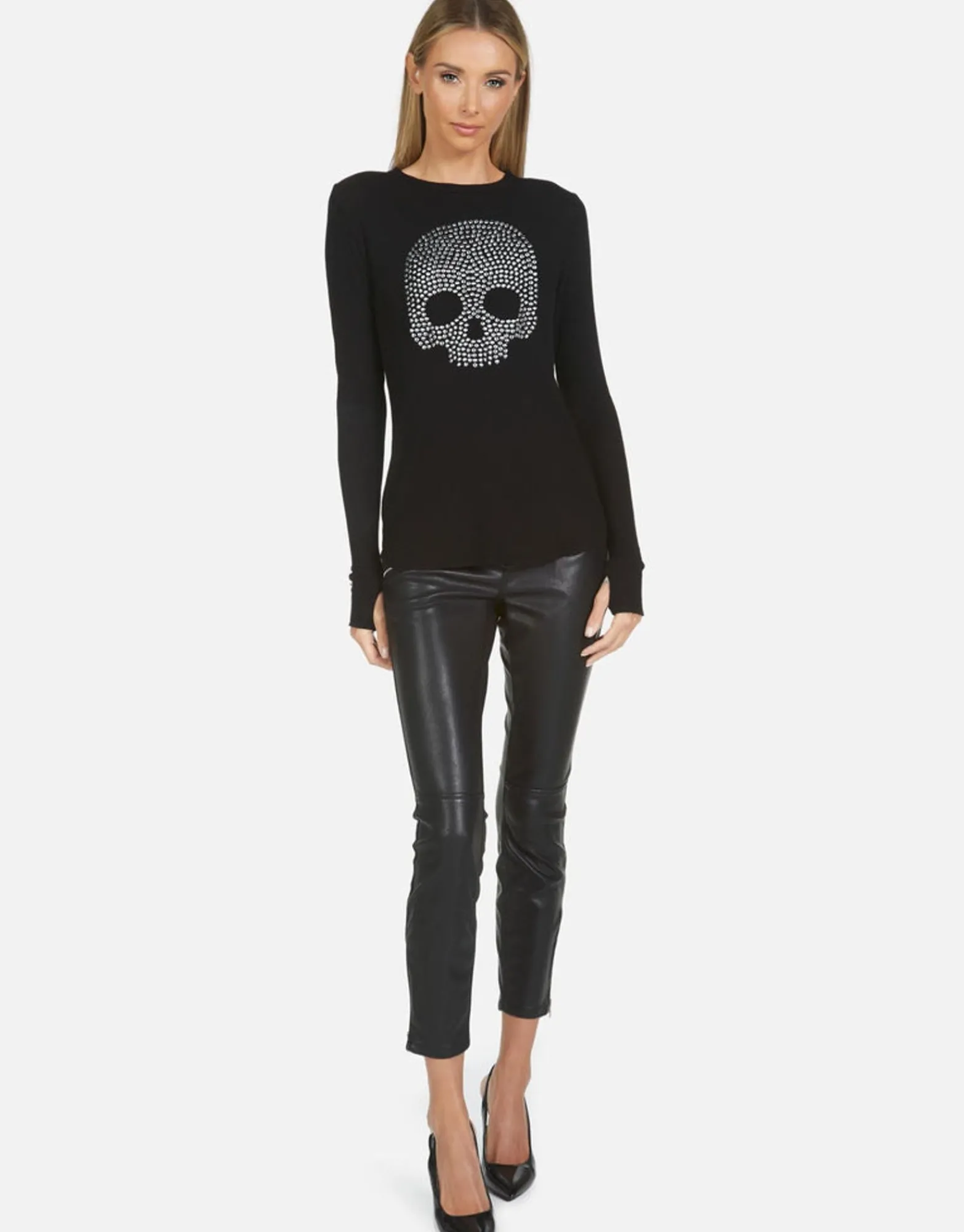 Cheap Nailhead Skull L/S Fitted Thermal | Mckinley Women Long Sleeve
