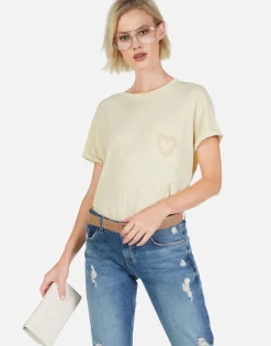 Store Peace & Love Butterfly S/S Tee W/ Pocket | Iris By Women Short Sleeve