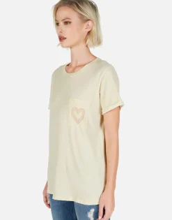 Store Peace & Love Butterfly S/S Tee W/ Pocket | Iris By Women Short Sleeve